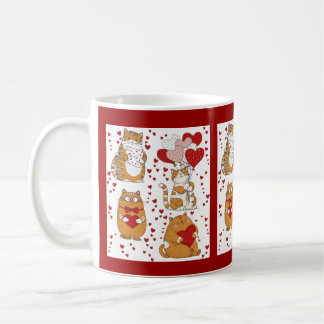 Ginger orange cat Valentine Koffiemok