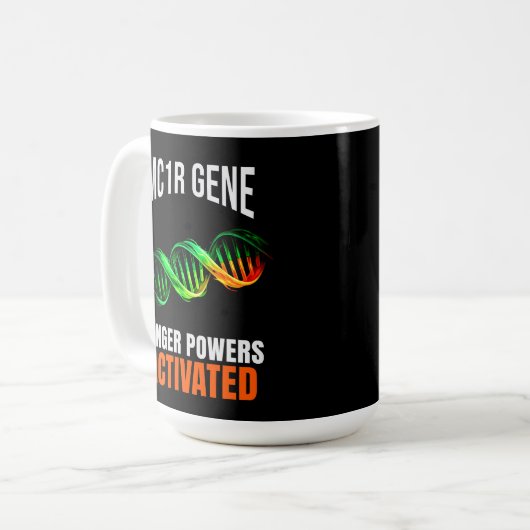 Ginger Powers Activated DNA Mutant Funny Redhead Koffiemok (Voorkant links)