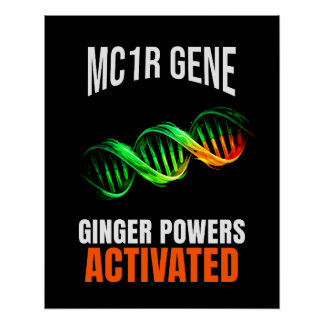Ginger Powers Activated DNA Mutant Funny Redhead Perfect Poster