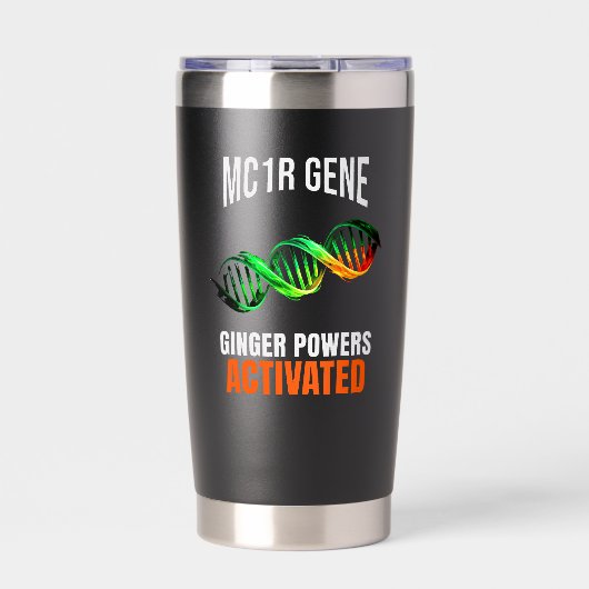Ginger Powers Activeerde DNA Mutant Grappige Roodh Geïsoleerde Drinkbeker (Voorkant)