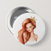 Ginger princess ronde button 7,6 cm (Voorkant /achterkant)