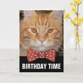 GINGER RED CAT BIRTHDAY CARDS KAART (Gele Bloem)