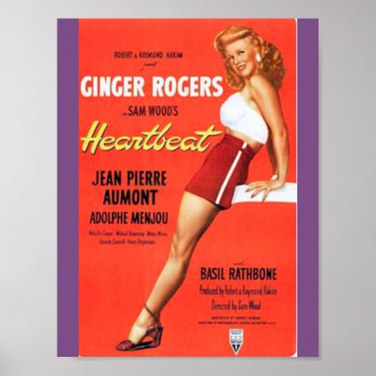 Ginger Rogers Heartbeat Movie Poster (Voorkant)