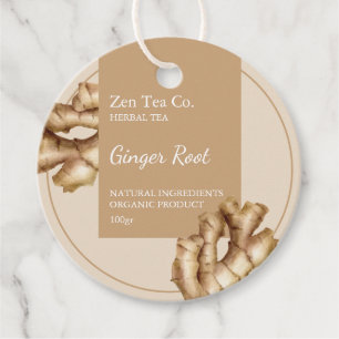 Ginger Root Herbal Tea Business Label