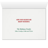 Ginger Santa Claus Cat Christmas Kaart (Binenzijde Horizontaal (Onderkant))