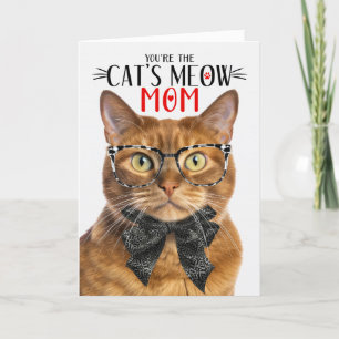 Ginger Shorthair Cat voor Mam op Moederdag Feestdagen Kaart