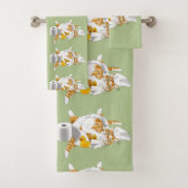 Ginger Sinaasappel Cat Funny Toilet Papier Bad Handdoek (Insitu)
