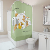 Ginger Sinaasappel Cat Funny Toilet Papier Douchegordijn (In situ)