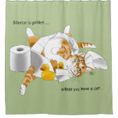 Ginger Sinaasappel Cat Funny Toilet Papier Douchegordijn (Voorkant)