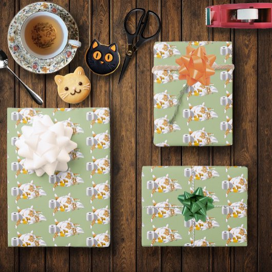 Ginger Sinaasappel Cat Funny Toilet Papier Inpakpapier Vel