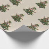 Ginger Sinaasappel Kat Kerstboom Schattige Xmas Cadeaupapier (Hoek)