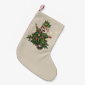 Ginger Sinaasappel Kat Kerstboom Schattige Xmas Kleine Kerstsok (Voorkant (Hangend))