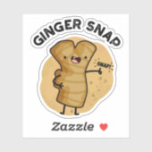 Ginger Snap Funny Food Herb Spice Pun Sticker (Vel)