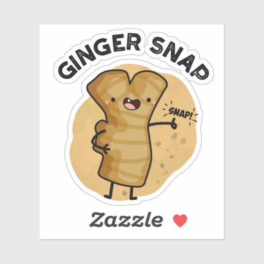 Ginger Snap Funny Food Herb Spice Pun Sticker (Vel)