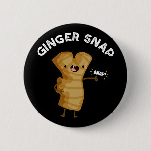 Ginger Snap Grappig Voedsel Kruid Spice Pun Dark B Ronde Button 5,7 Cm