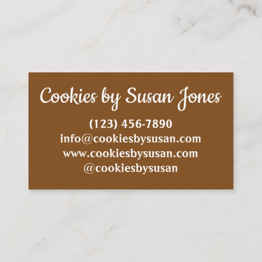 Ginger Snaps Gingersnap Biscuit Ginger Nut Cookies Visitekaartje (Achterkant)