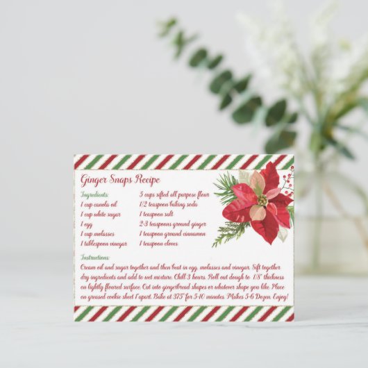 Ginger Snaps Recipe Briefkaart (Staand voorkant)