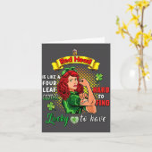 Ginger St Patrick Day Irish Women Lucky Redhead Sh Kaart (Gele Bloem)