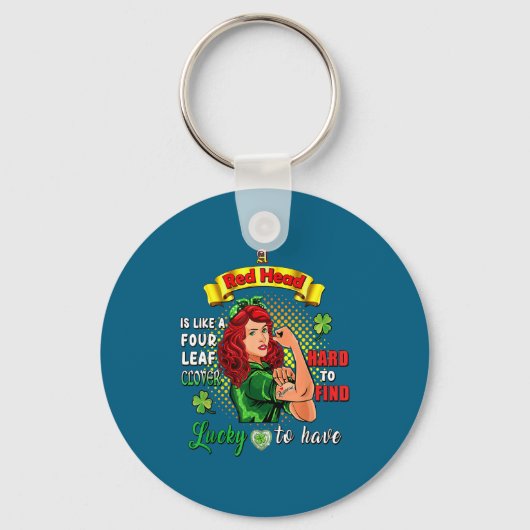 Ginger St Patrick Day Irish Women Lucky Redhead Sh Sleutelhanger (Voorkant)