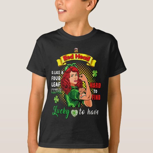Ginger St Patrick Day Irish Women Lucky Redhead Sh T-shirt (Voorkant)