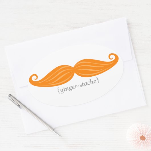 Ginger-Stache Ovale Sticker (Envelop)
