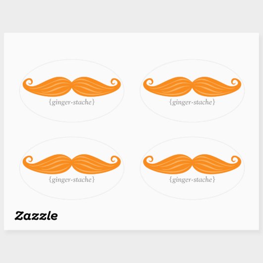 Ginger-Stache Ovale Sticker (Vel)