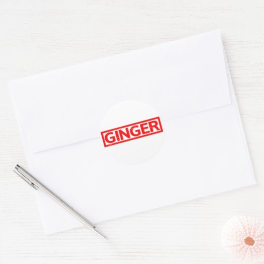 Ginger Stamp Ronde Sticker (Envelop)