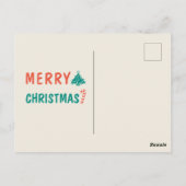 Ginger Striped Cat Merry Kerstmis Briefkaart (Achterkant)