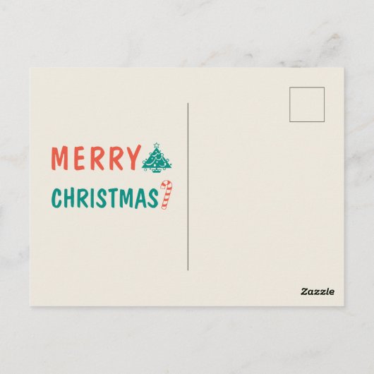 Ginger Striped Cat Merry Kerstmis Briefkaart (Achterkant)