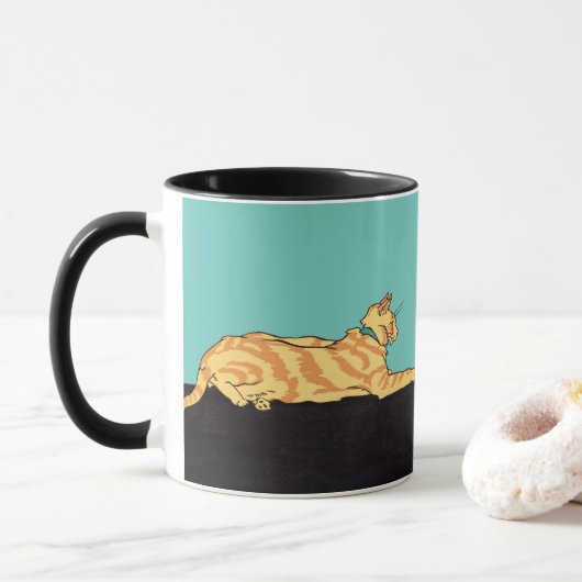 Ginger Striped Cat Mok (Met donut)
