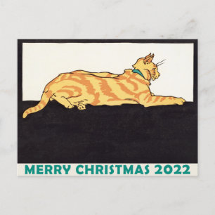 Ginger Striped Cat Xmas Tiger Jaar Briefkaart