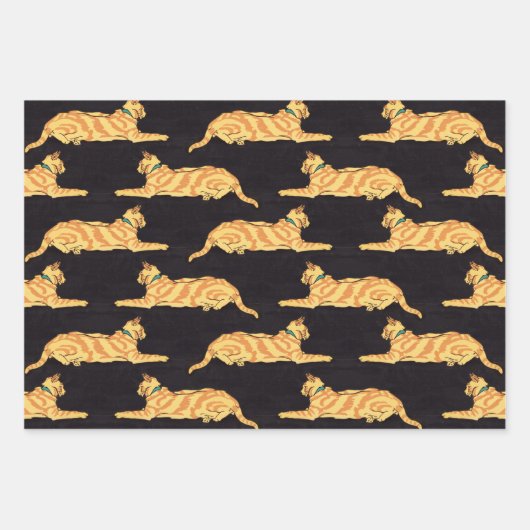 Ginger Striped Cats Patroon Inpakpapier Vel (Voorkant)