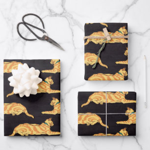 Ginger Striped Cats Patroon Inpakpapier Vel
