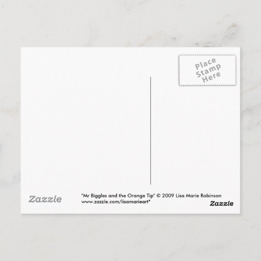 Ginger Tabby Cat en Butterfly Briefkaart (Achterkant)