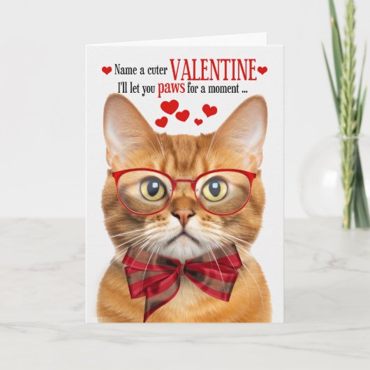Ginger Tabby Cat Feline Humor Valentijnsdag Feestdagen Kaart (Voorkant)