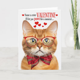 Ginger Tabby Cat Feline Humor Valentijnsdag Feestdagen Kaart