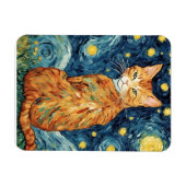 Ginger Tabby Cat in de Sterrennacht Magneet (Horizontaal)