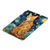 Ginger Tabby Cat in de Sterrennacht Magneet (Linkerzijde)