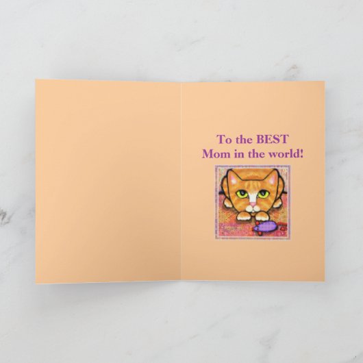 Ginger Tabby Cat Moederdag Wenskaart Kaart (Binnen)