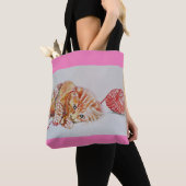 Ginger Tabby Cat Play Roze katten Grocery Canvas t Tote Bag (Dichtbij)