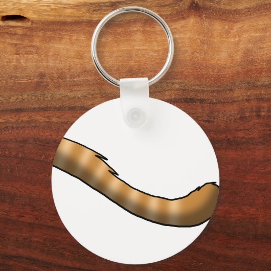 Ginger Tabby Cat Tail Sleutelhanger (Voorkant)