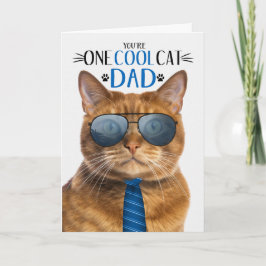 Ginger Tabby Cat Vaderdag One Cool Cat Feestdagen Kaart