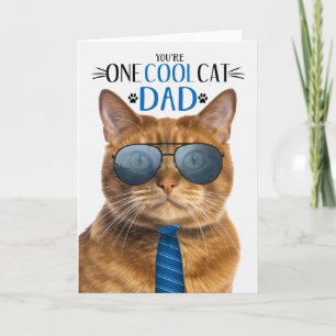 Ginger Tabby Cat Vaderdag One Cool Cat Feestdagen Kaart
