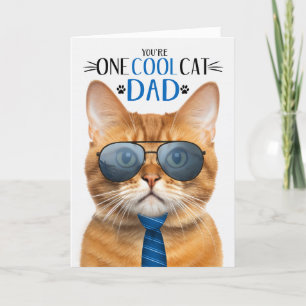 Ginger Tabby Cat Vaderdag One Cool Cat Feestdagen Kaart