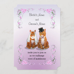 Ginger Tabby Cat Wedding Kaart