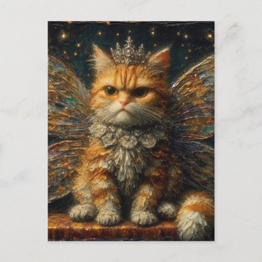 Ginger Tabby Fairy Kat Briefkaart (Voorkant)