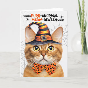 Ginger Tabby Halloween Kat PURRanormal MEOWolween Feestdagen Kaart