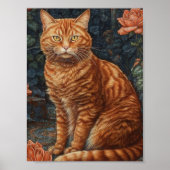 Ginger Tabby Kat en Rozen Poster (Voorkant)