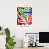 Ginger Tabby Kat Kunstprint Matisse Stijl Koffie Poster (Thuiskantoor)
