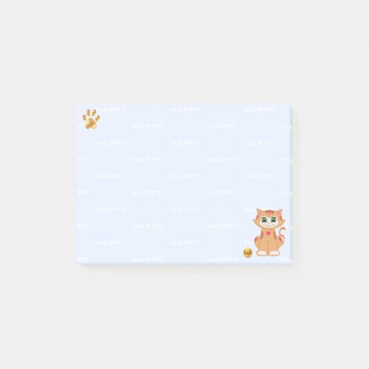 Ginger Tabby Kitty Cat Cartoon Post-it® Notes (Voorkant)